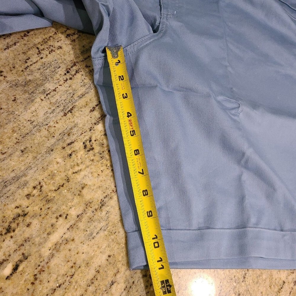 New! WOMAN WITHIN Size 32W Blue Cuffed Stretch Shorts Waist 51 Inseam 11 - Picture 7 of 10
